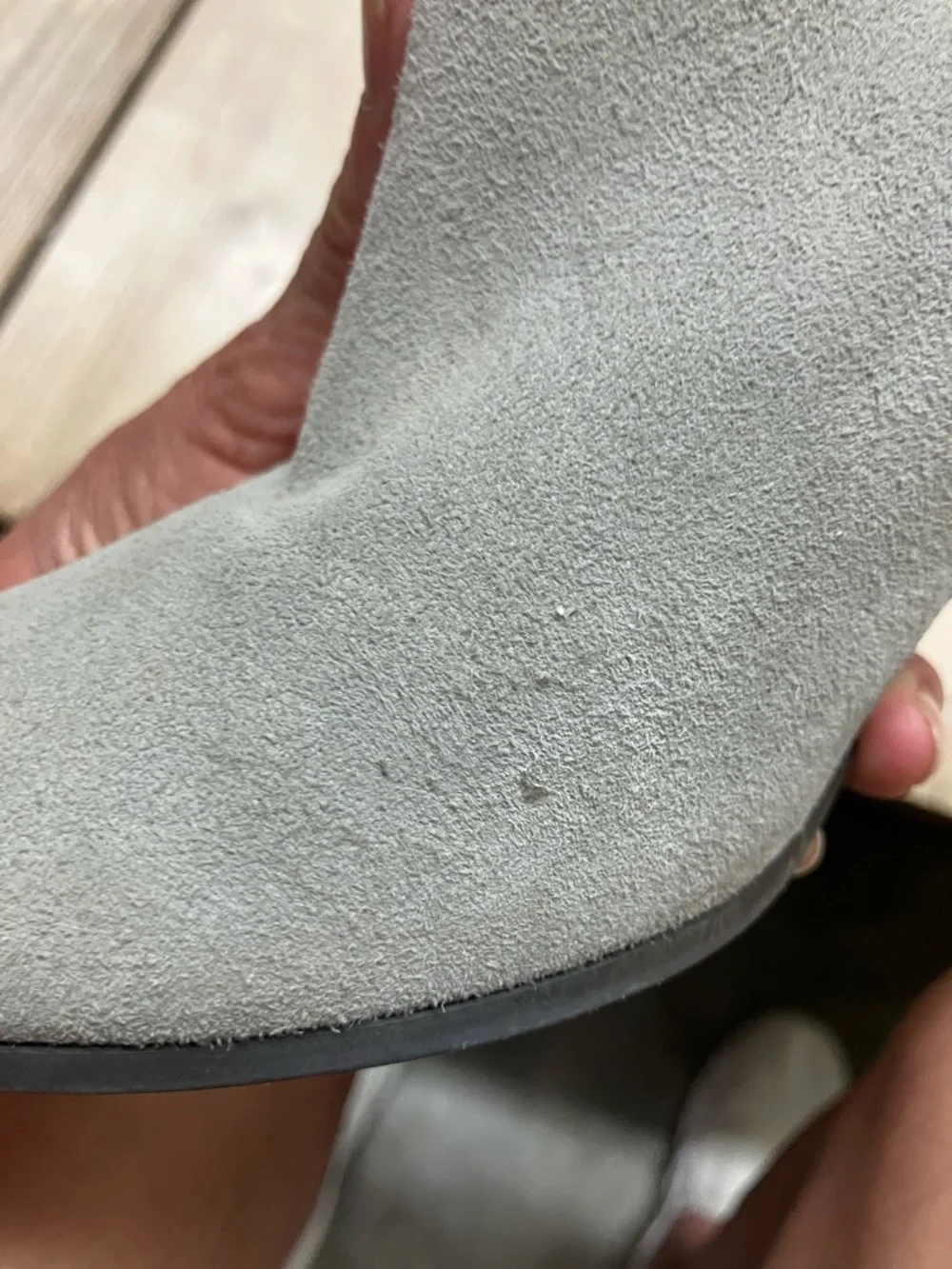 Cole Haan Gray Suede Ankle Booties with Block Heel - Picture 8 of 9